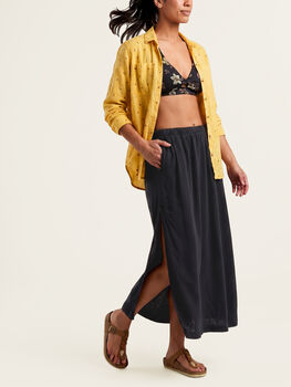 Yara Gauze Midi Skirt &ndash; Organic Cotton Gauze Midi Skirt