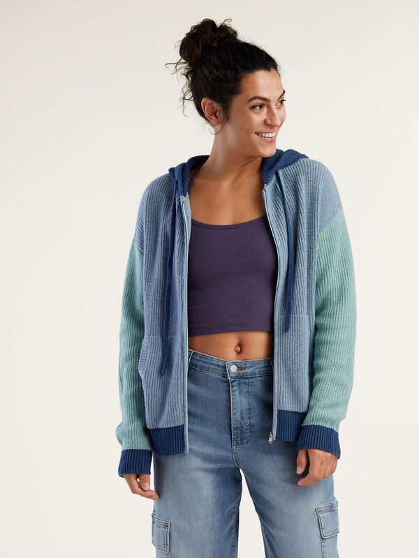 Women's Full Zip Merino Wool Sweater: Equinox