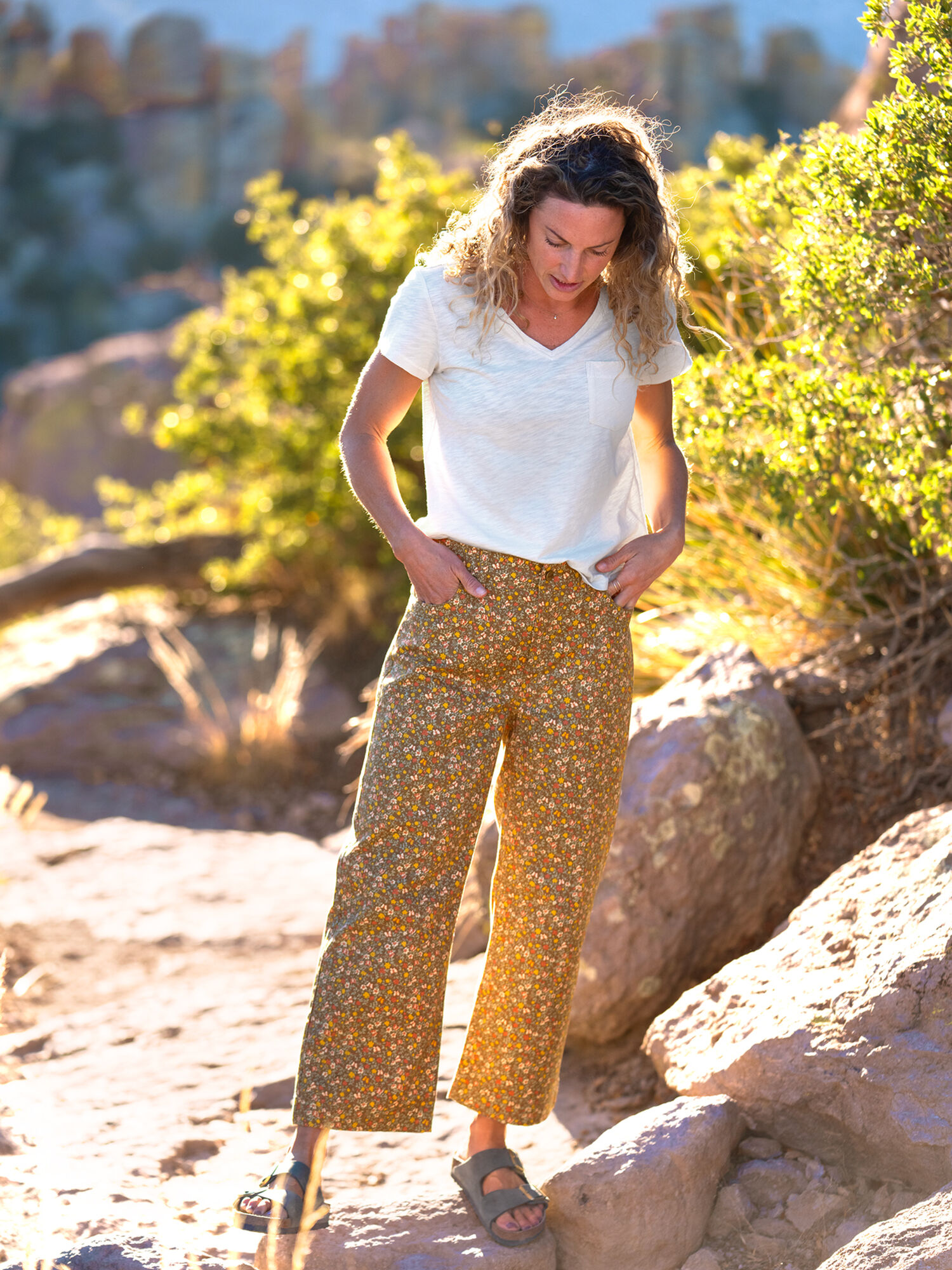 Miraculous Wide Leg Cropped Pants, , model