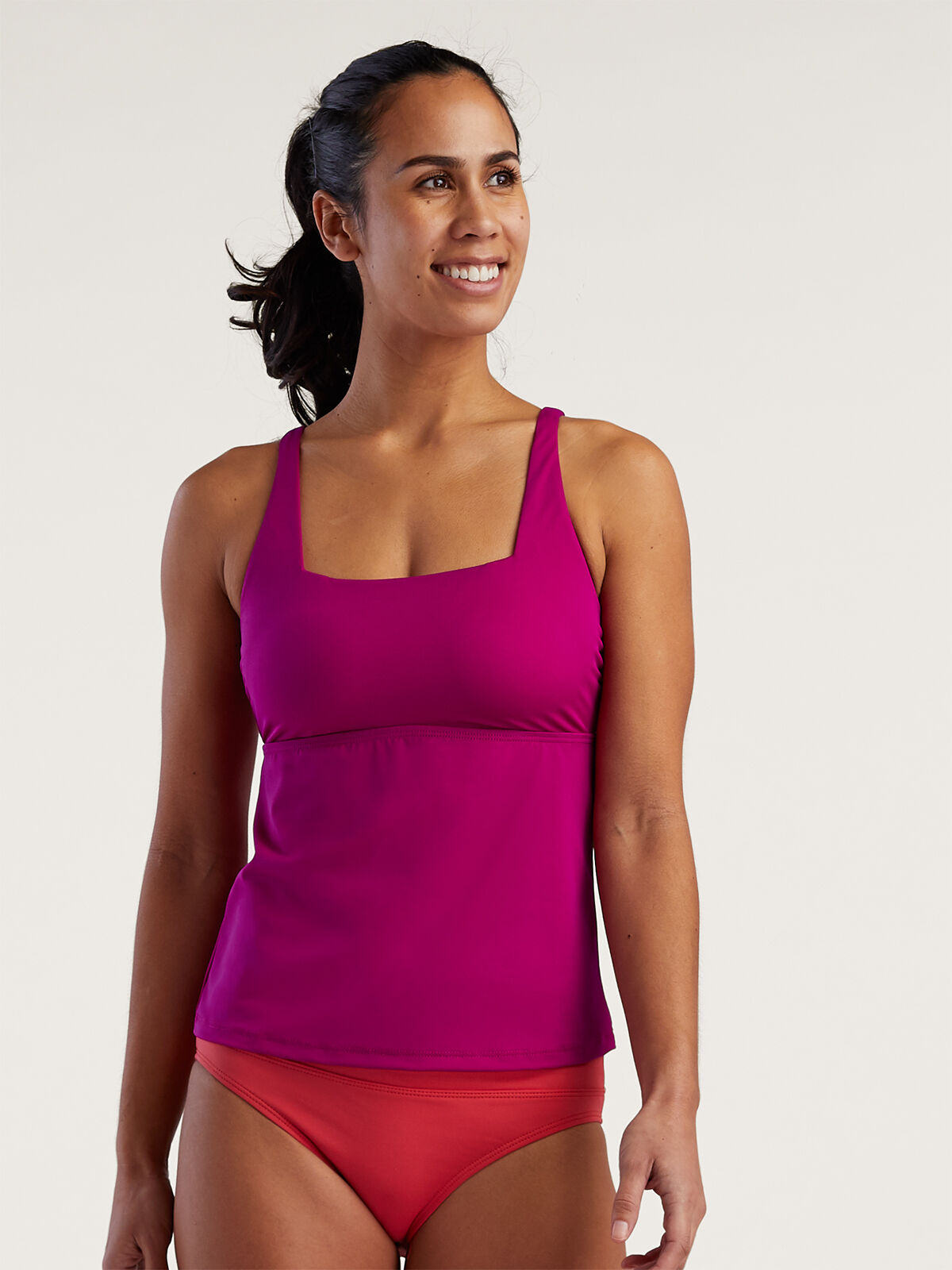 Square Neck Adjustable Tankini Top: Hana | Title Nine