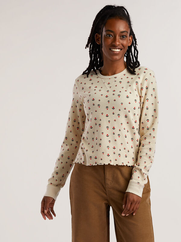 Women's Long Sleeve Waffle Shirt: Foothill
