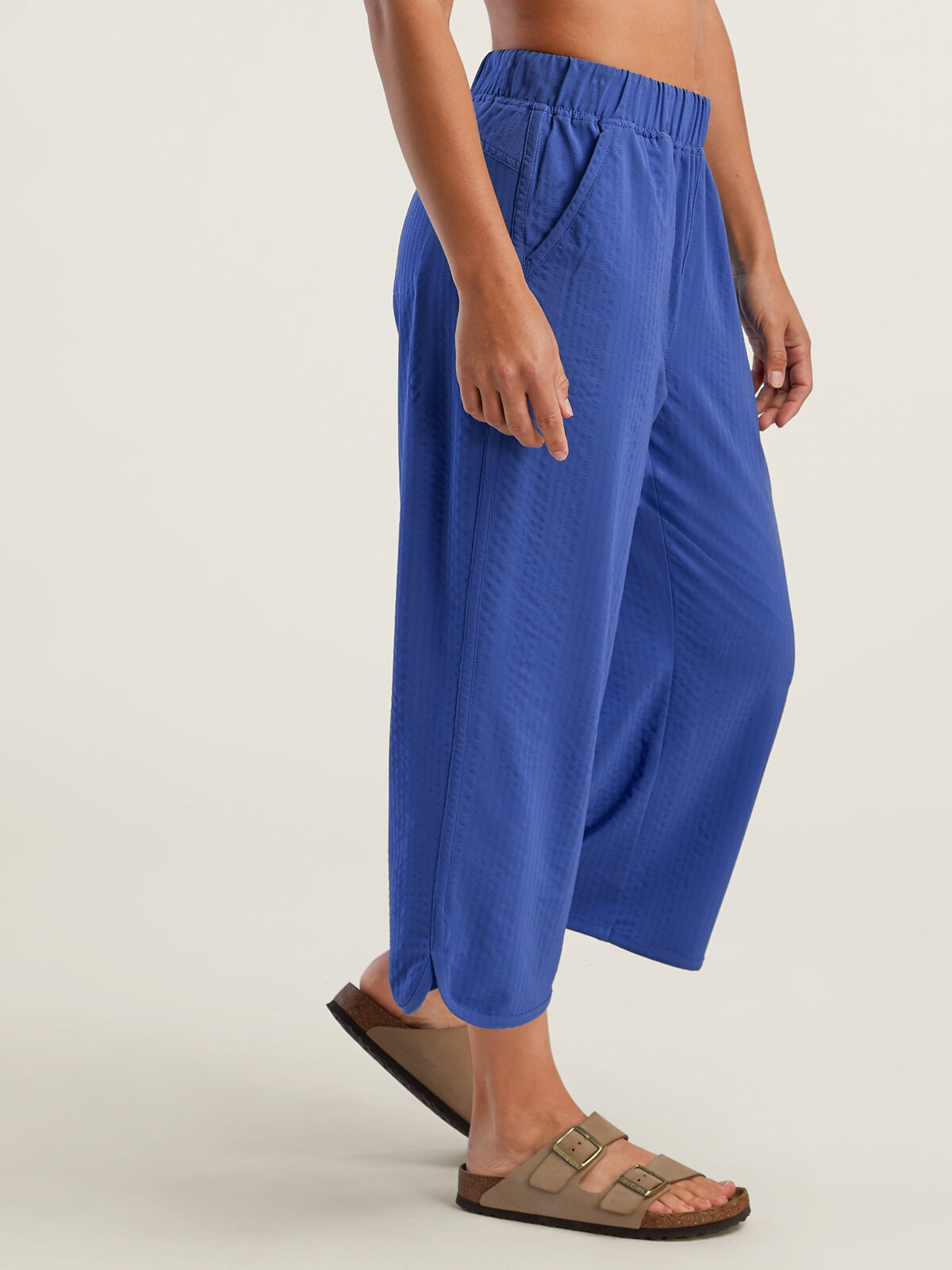 Wide Leg Cropped Pants: Slaycation Textured