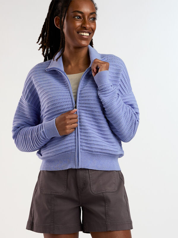 Avila Full Zip Sweater | Women&rsquo;s Breathable Cotton Zip Cardigan