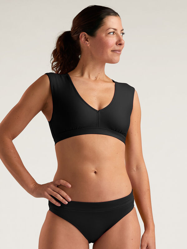 Back Coverage Bikini Top: Whitecap - Solid