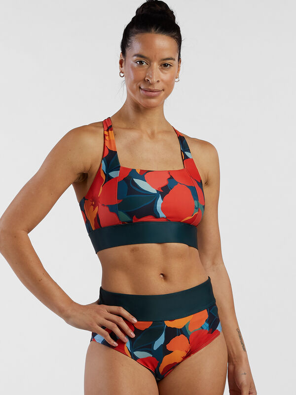 Hi Line Bikini Top - Hibiscus Pop, , original