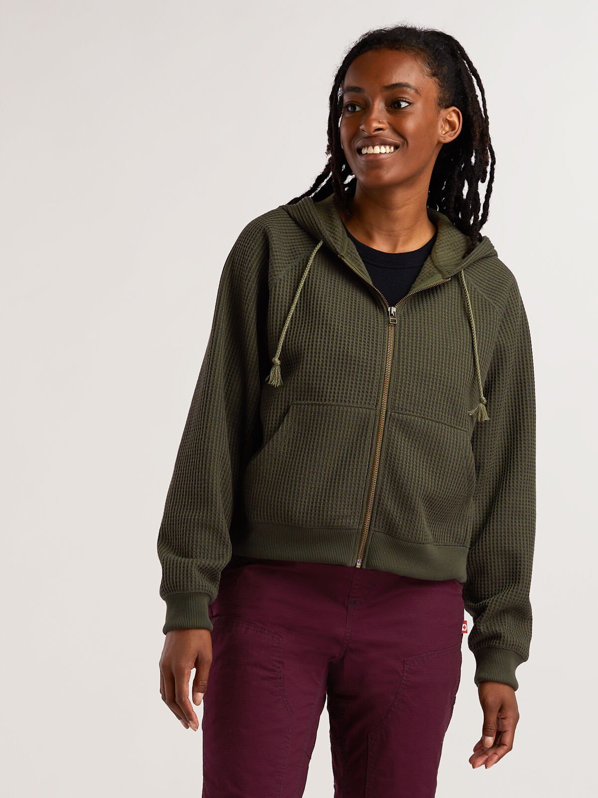 Toad&Co Women's Recycled Waffle Sweatshirt Bitterroot | Title Nine
