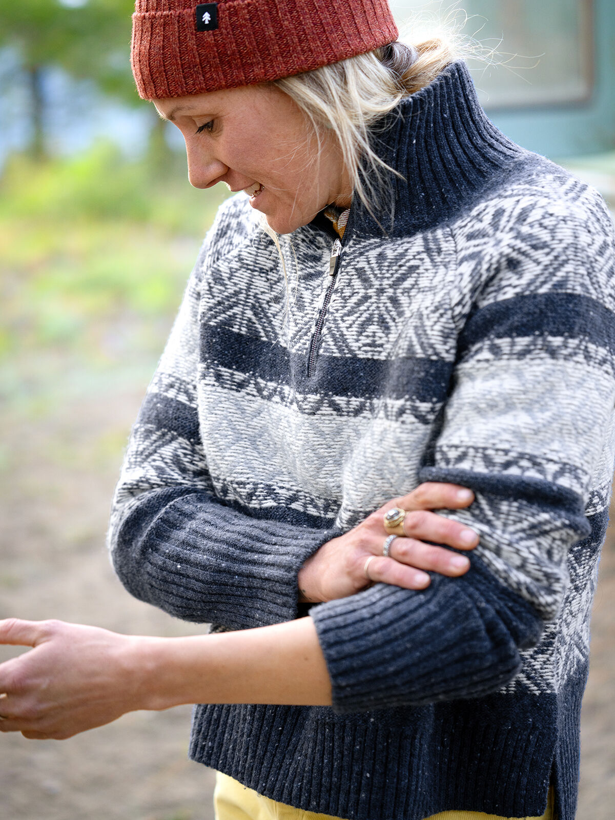 Women's Snowcat 1/4 Zip Washable Wool Blend Pullover Sweater