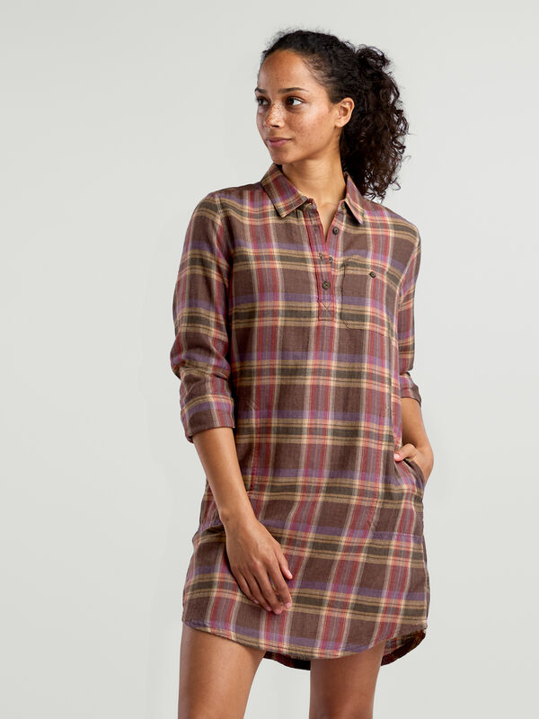 Toad&Co Women's Long Sleeve Shirt Dress: Plaiditude