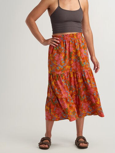 Crusher Tiered Midi Skirt
