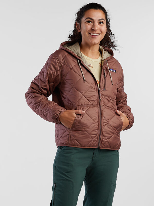 Diamond Quilted Bomber Hoodie Jacket, , original