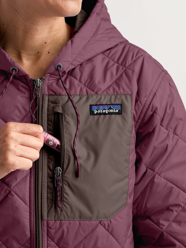 Diamond Quilted Bomber Hoodie Jacket, , original