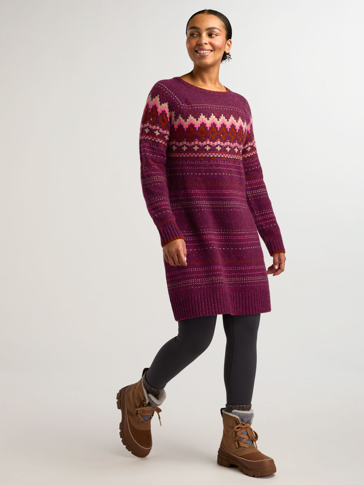 Krimson Klover Sweater Dress: Tweedy