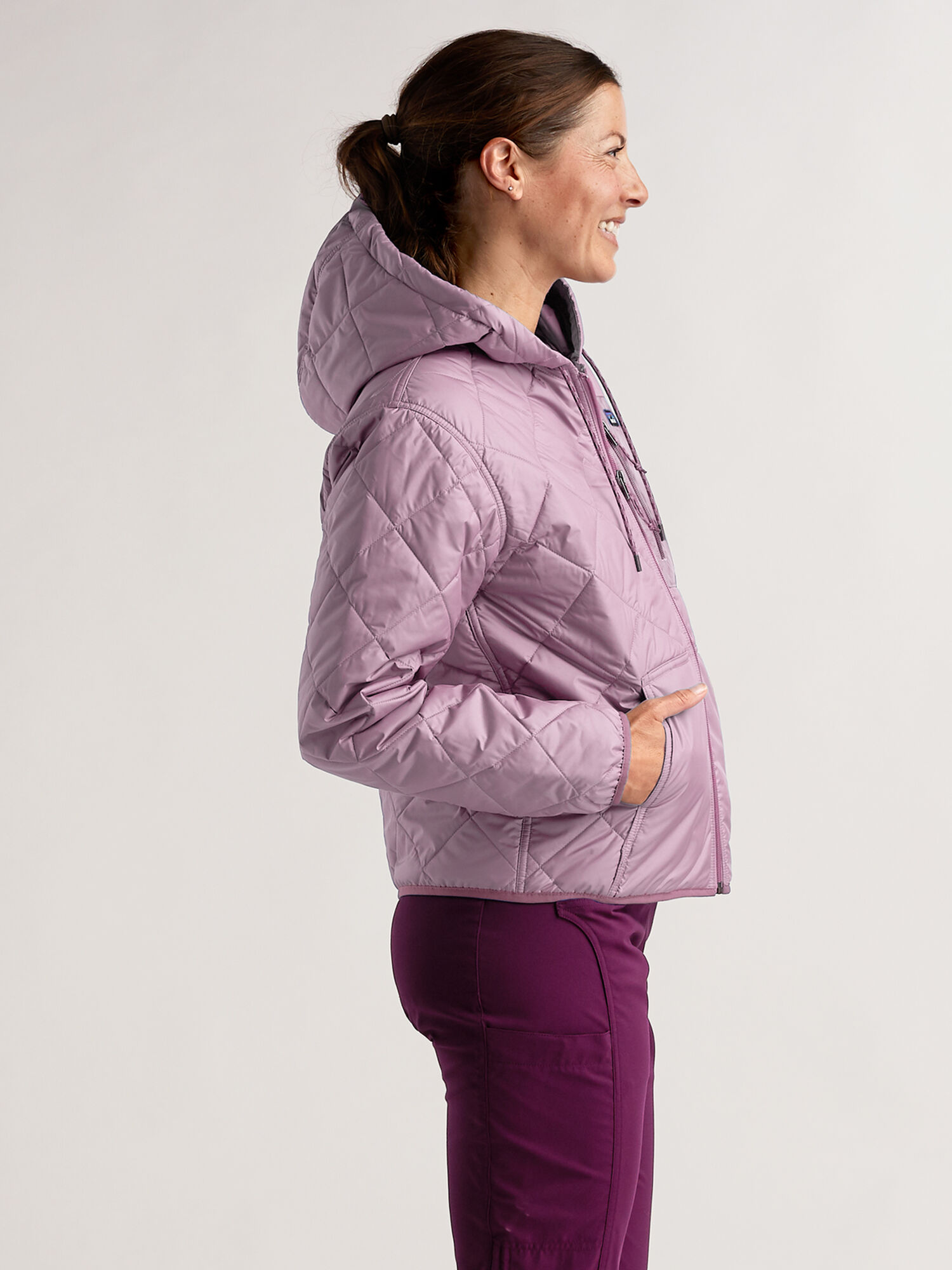 Diamond Quilted Bomber Hoodie Jacket, , original