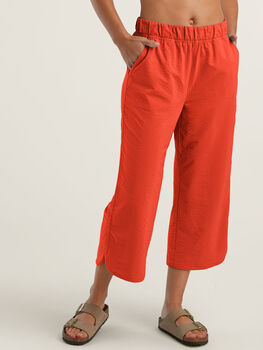 Wide Leg Cropped Pants: Slaycation Textured