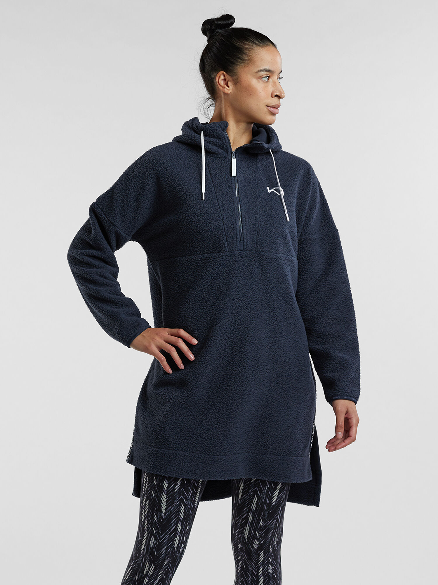 Locker Roomie Hooded Fleece Dress, , model