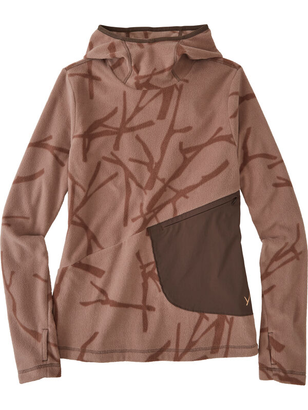 Nikita Fleece Pullover Hoodie, Sepia Rose Print, original