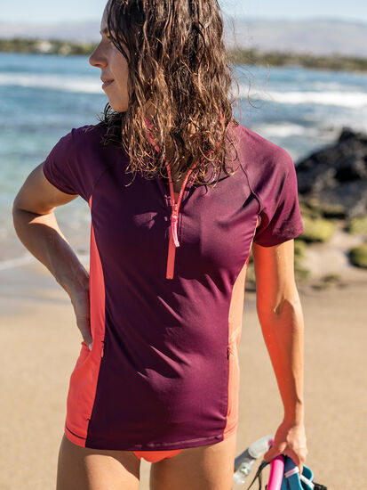 Pink Women's Rash Guard Shirts Long Sleeve UPF 50+ Swim Shirts Sun Shirts  for Gift Summer Swim at  Women's Clothing store