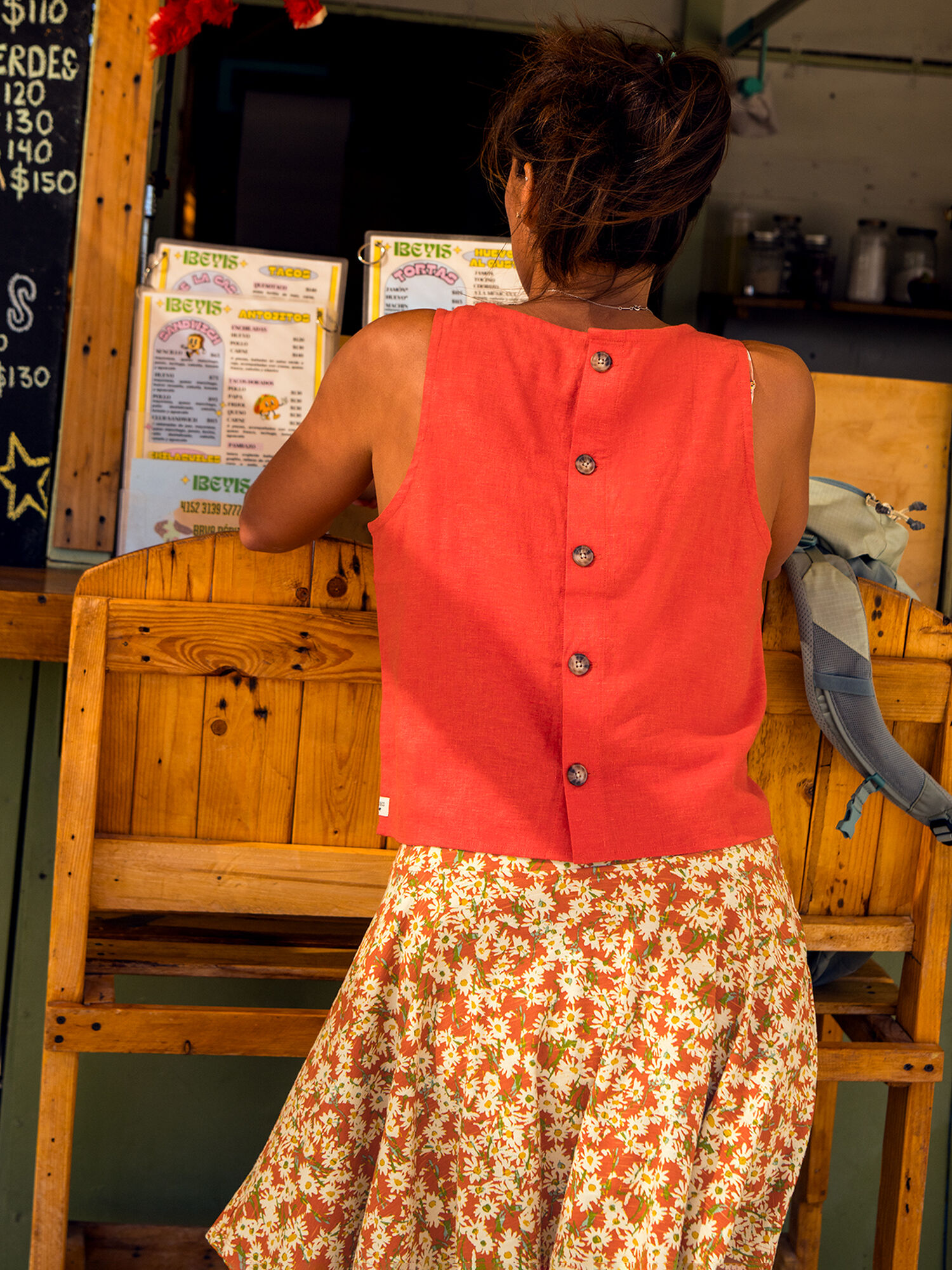 Baja Button Back Tank Top, , original