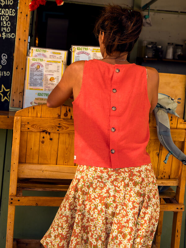 Baja Button Back Tank Top, , original