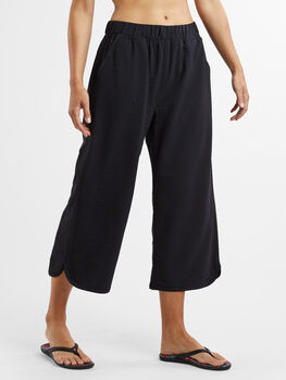 Wide Leg Cropped Pants: Slaycation Textured