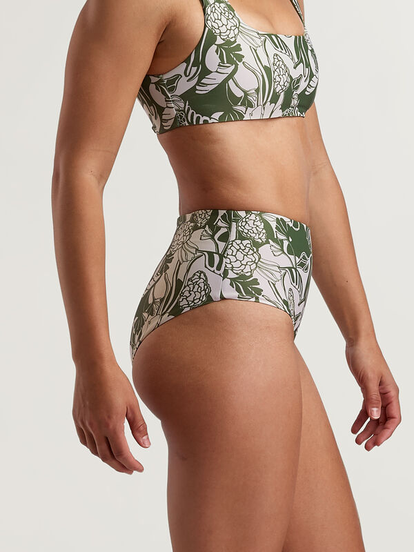 Lucky High Waisted Bikini Bottom - Olive You, , original