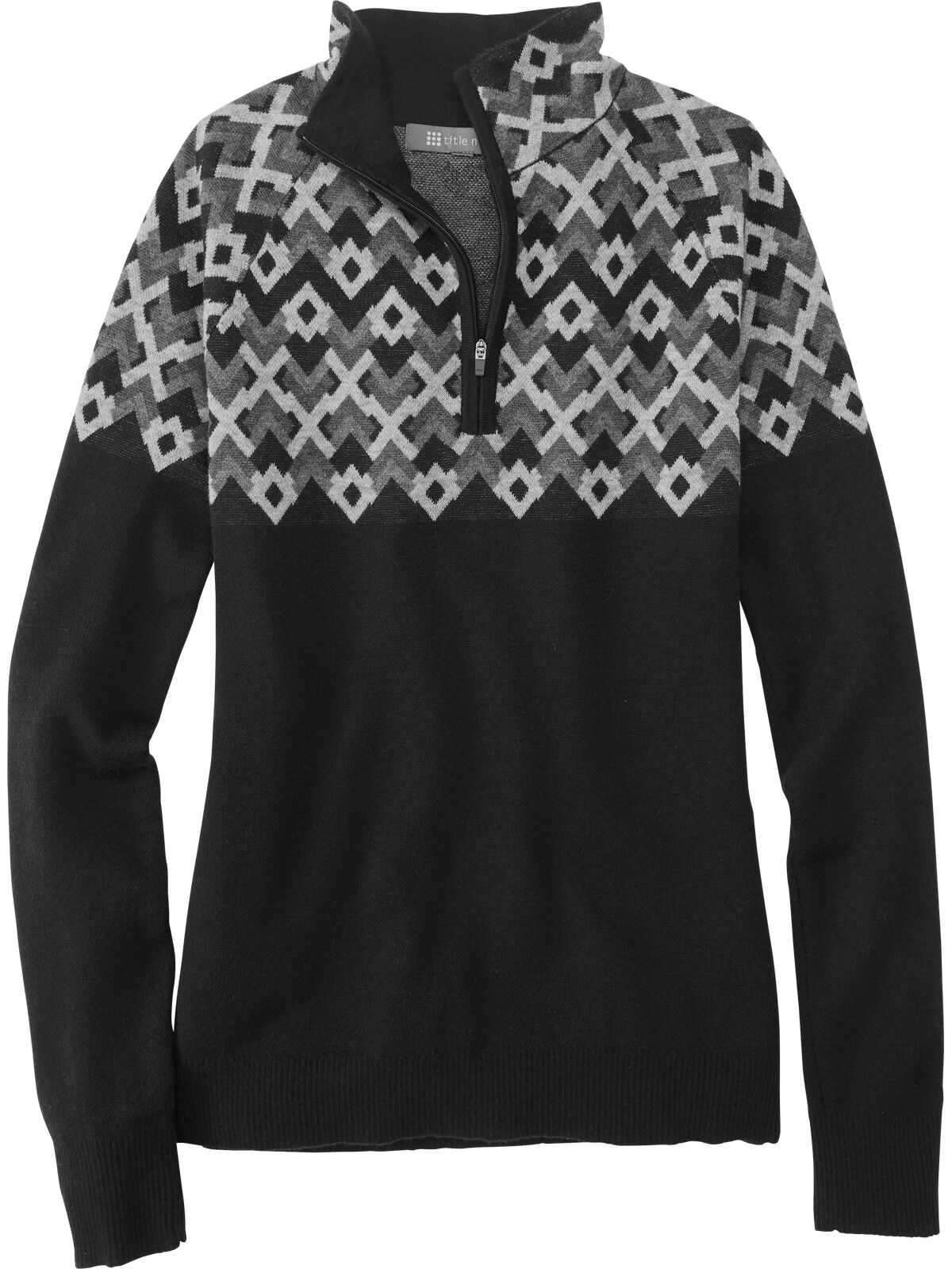 Women's Zip Sweater - Super Power Argyle | Title Nine