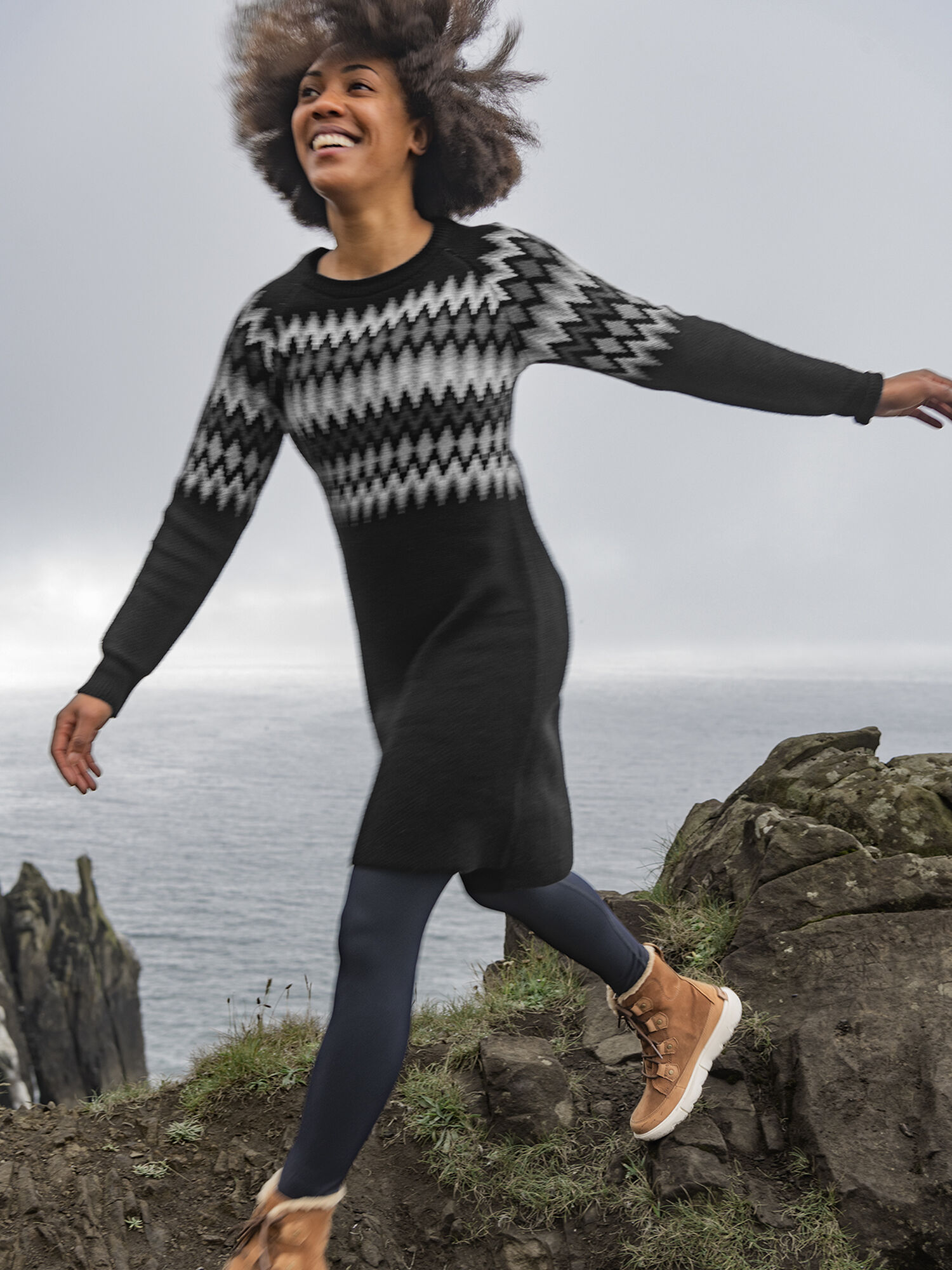 Krimson Klover Sweater Dress: Zigzag Mountain | Title Nine