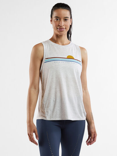High Mileage Graphic Tank Top: Model Image
