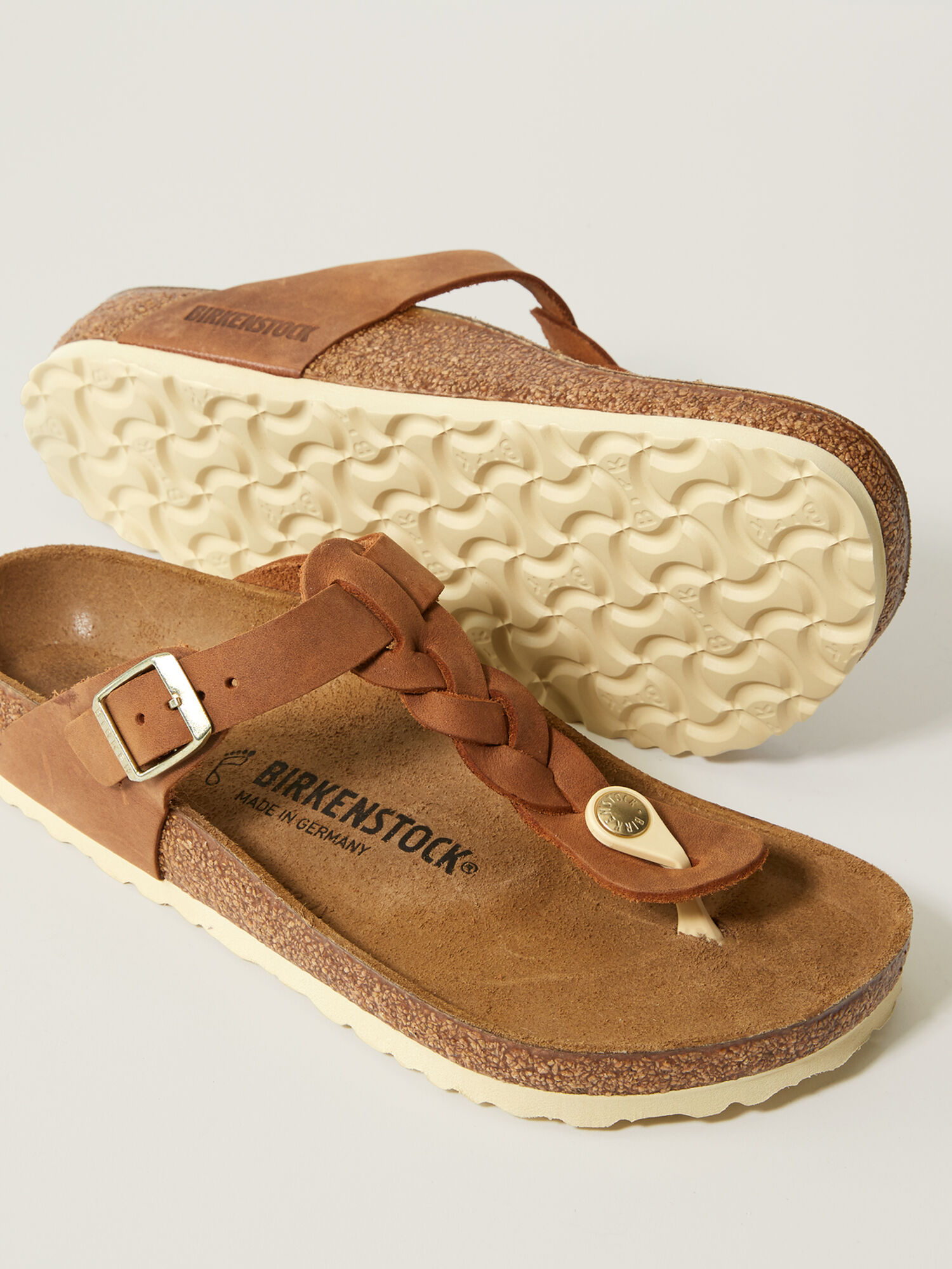 Gizeh Braided Thong Sandals - Oiled Leather, , original