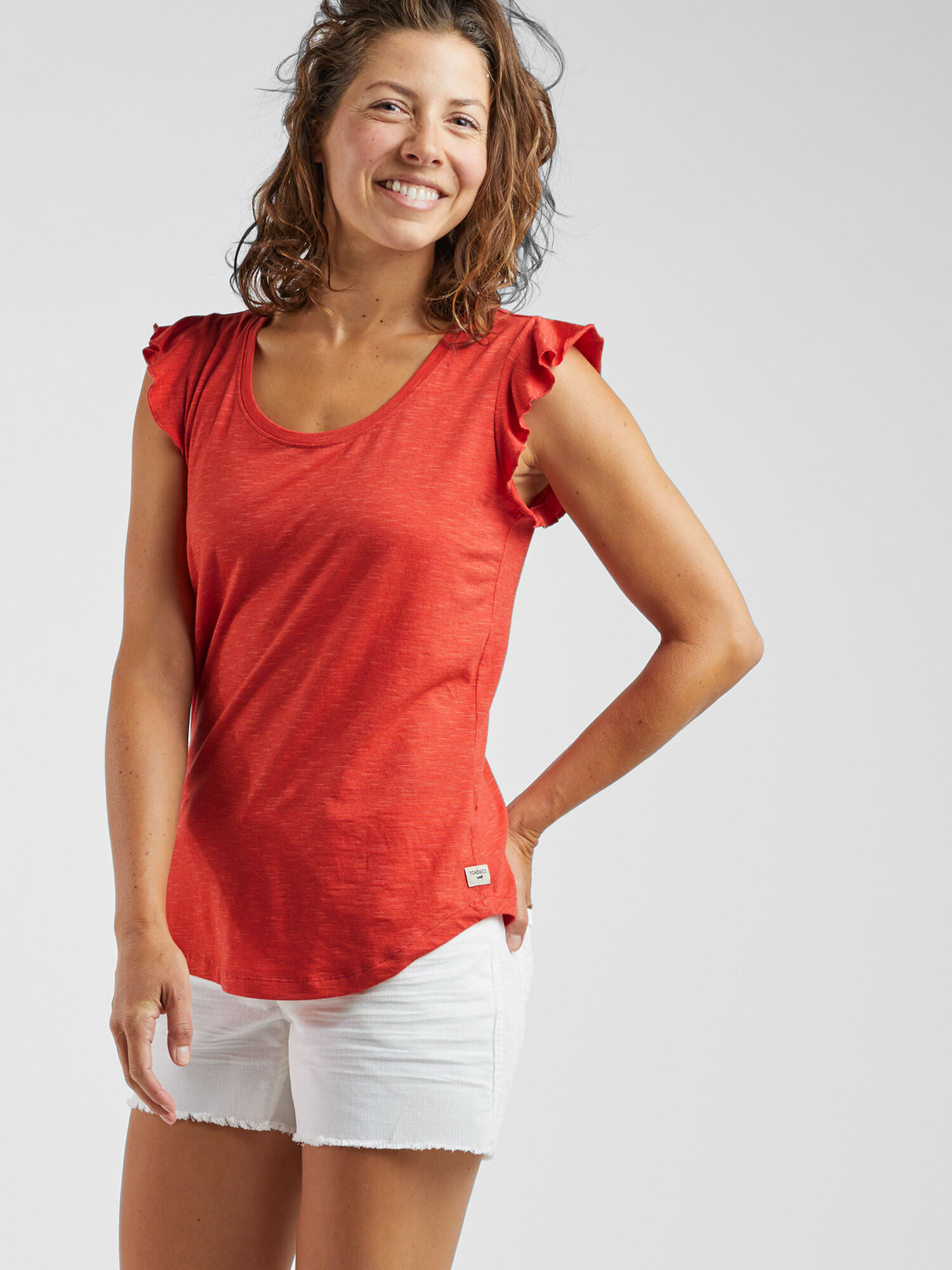 Samba Flutter Sleeve Top, , model