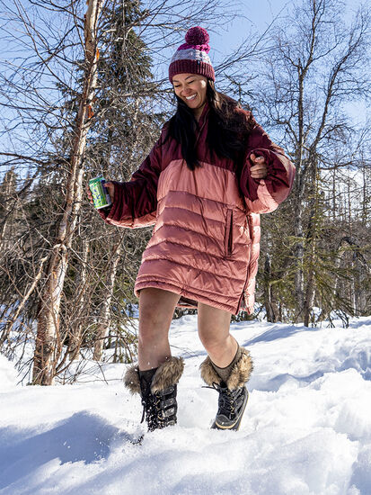 S’more Down Poncho Jacket, , model