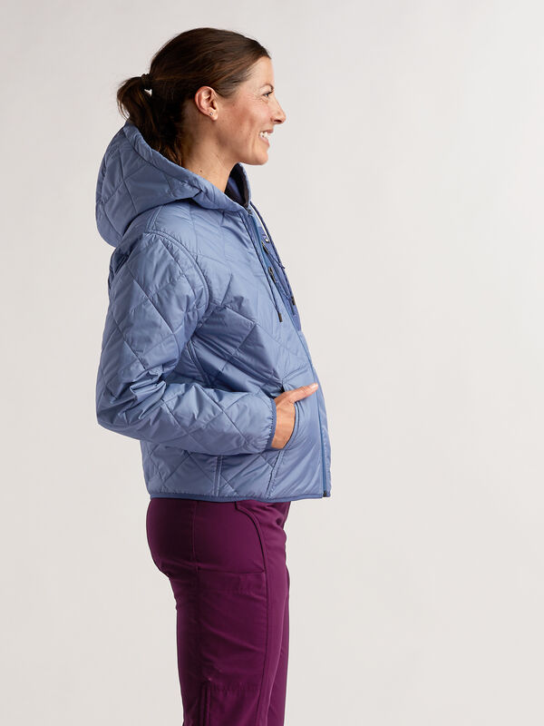 Diamond Quilted Bomber Hoodie Jacket, , original