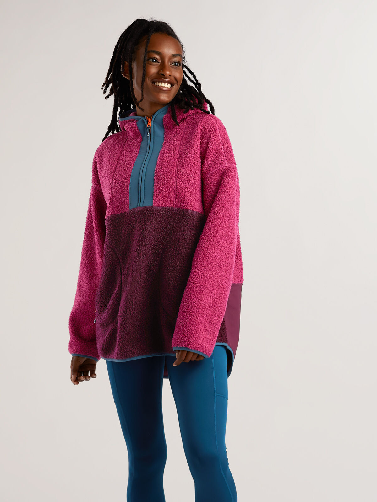 Sawtooth Hooded Tunic Length Fleece Pullover | Title Nine