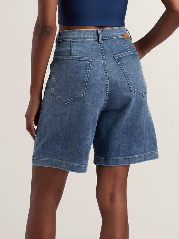 Performance Pleated Jean Shorts 8", , original