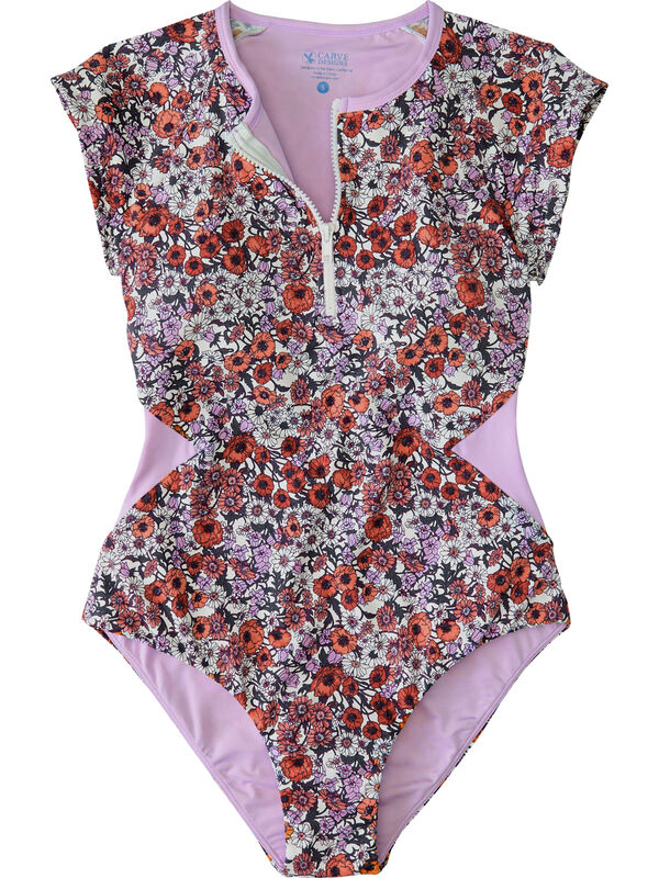 Barrel One Piece Swimsuit Zip Front - Poppy, , original