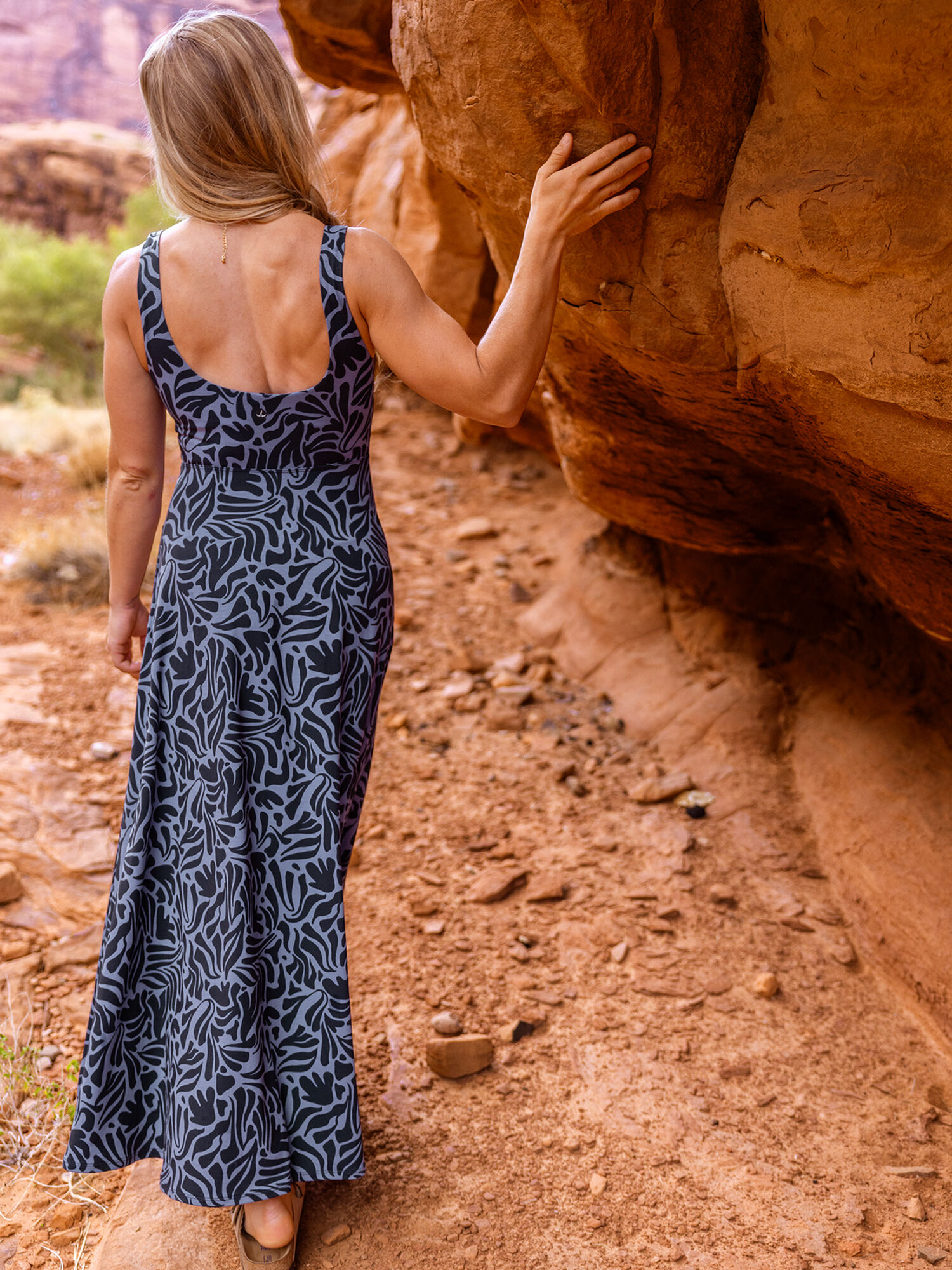 Liberty Scoop Neck Midi Dress, , model