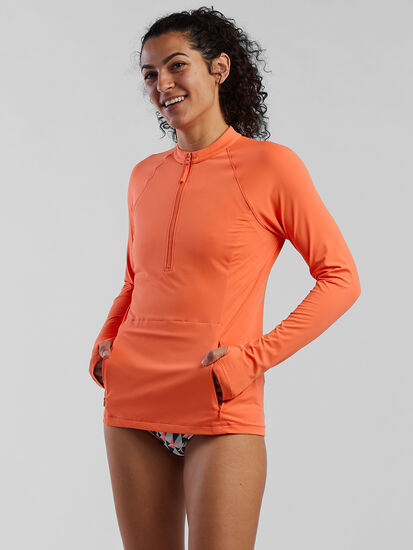 Sunbuster 1/4 Zip Long Sleeve Sun Shirt - Solid, , original