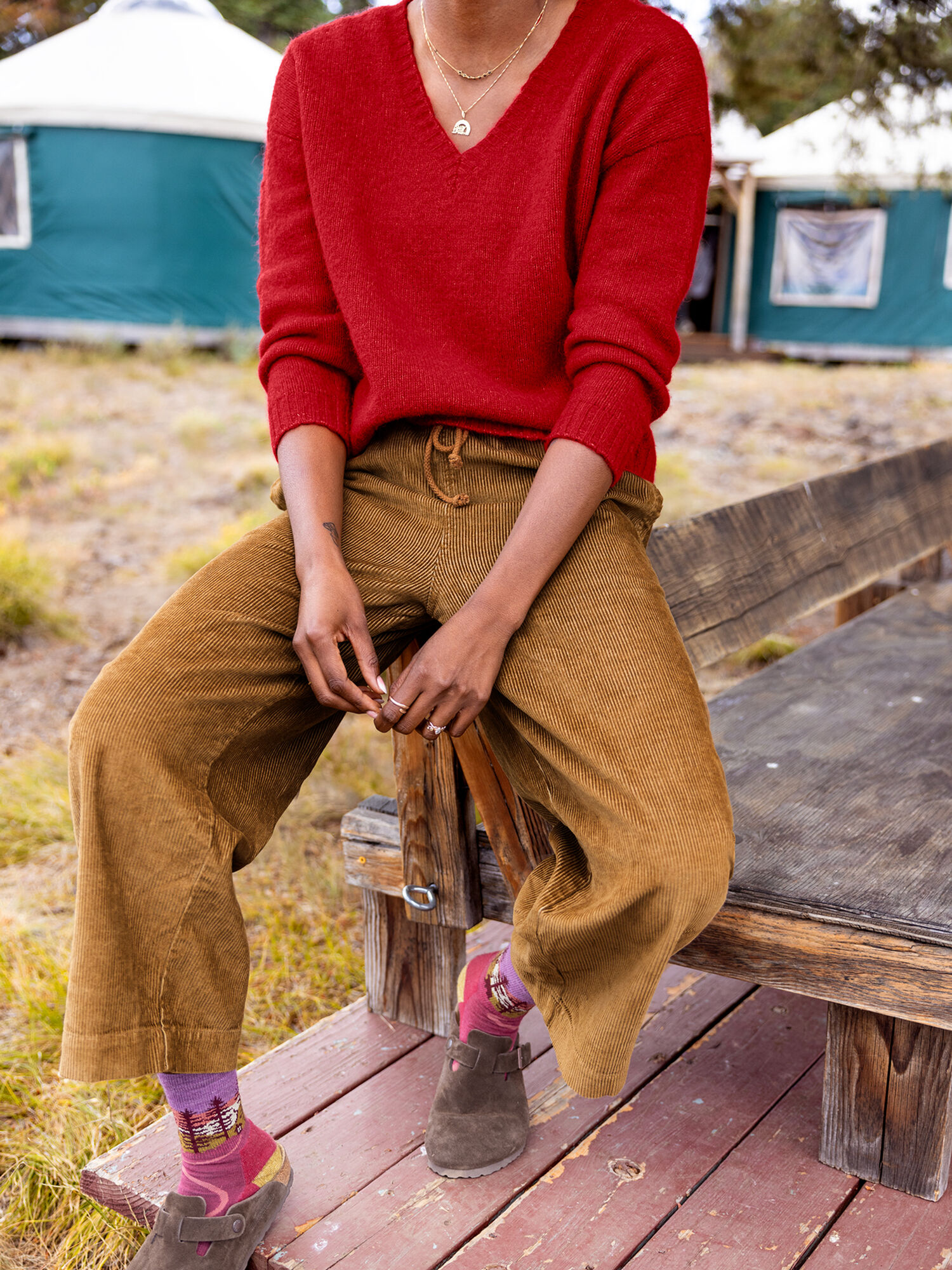 Toddy V Neck Sweater, , model