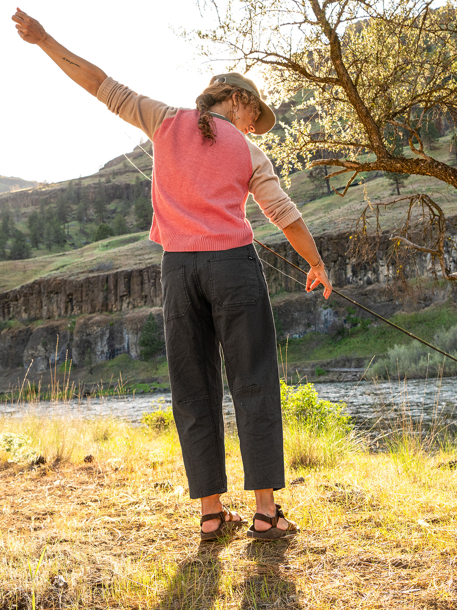 Bishop Barrel Leg Pants, , model