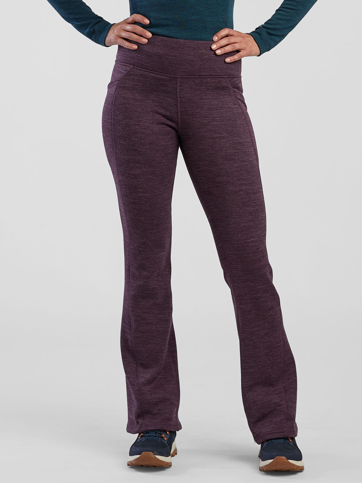 Fleece Lined Bootcut Pants Crash Heathered Title Nine
