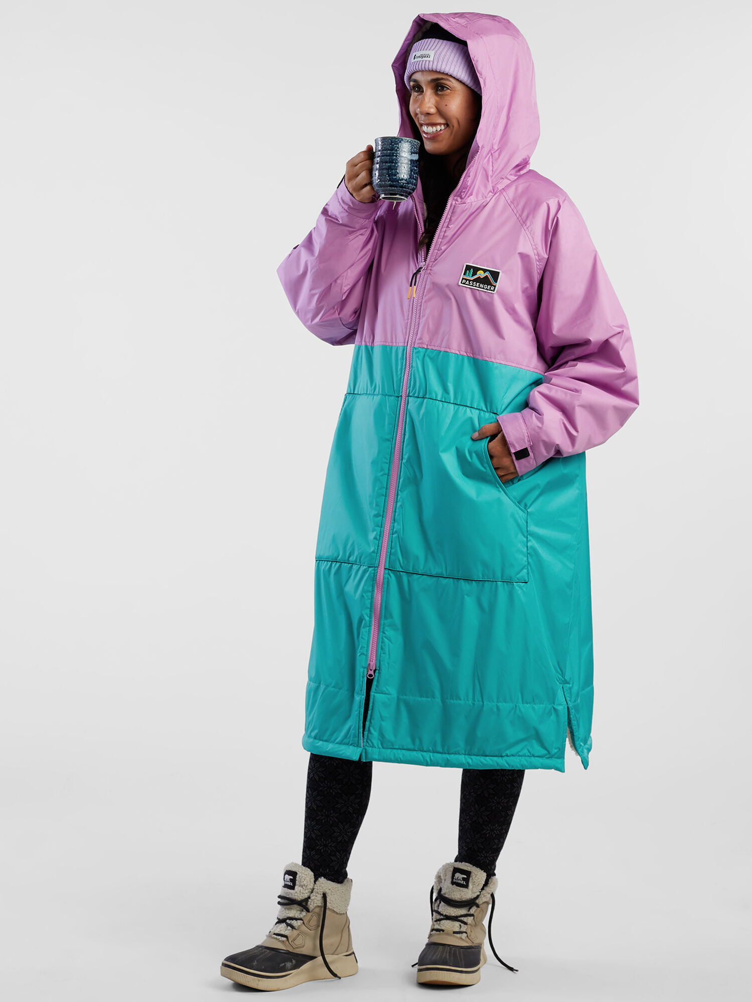 Roaming Recycled Sherpa Lined Robe, , original