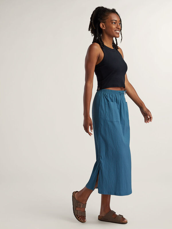 Meridian Crinkle Midi Skirt, , original