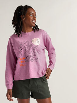 Women's Cotton Blend Long Sleeve T Shirt: Jett - Print