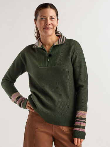 Women's 1/4 Zip Merino Blend Sweater: Kickstart
