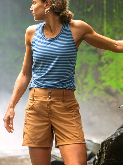 Womens Hiking Shorts: Recycled Clamber 5 inseam