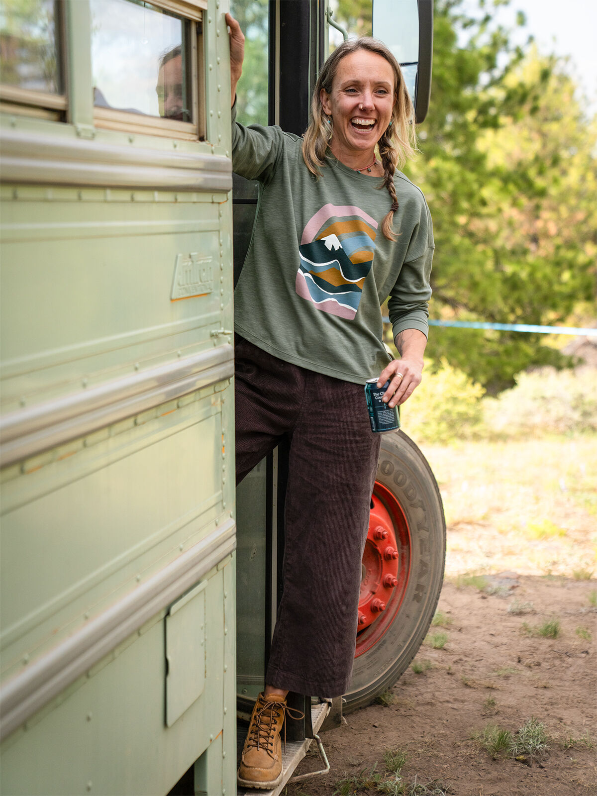 Women's Cotton Blend Long Sleeve T Shirt: Jett - Print | Title Nine