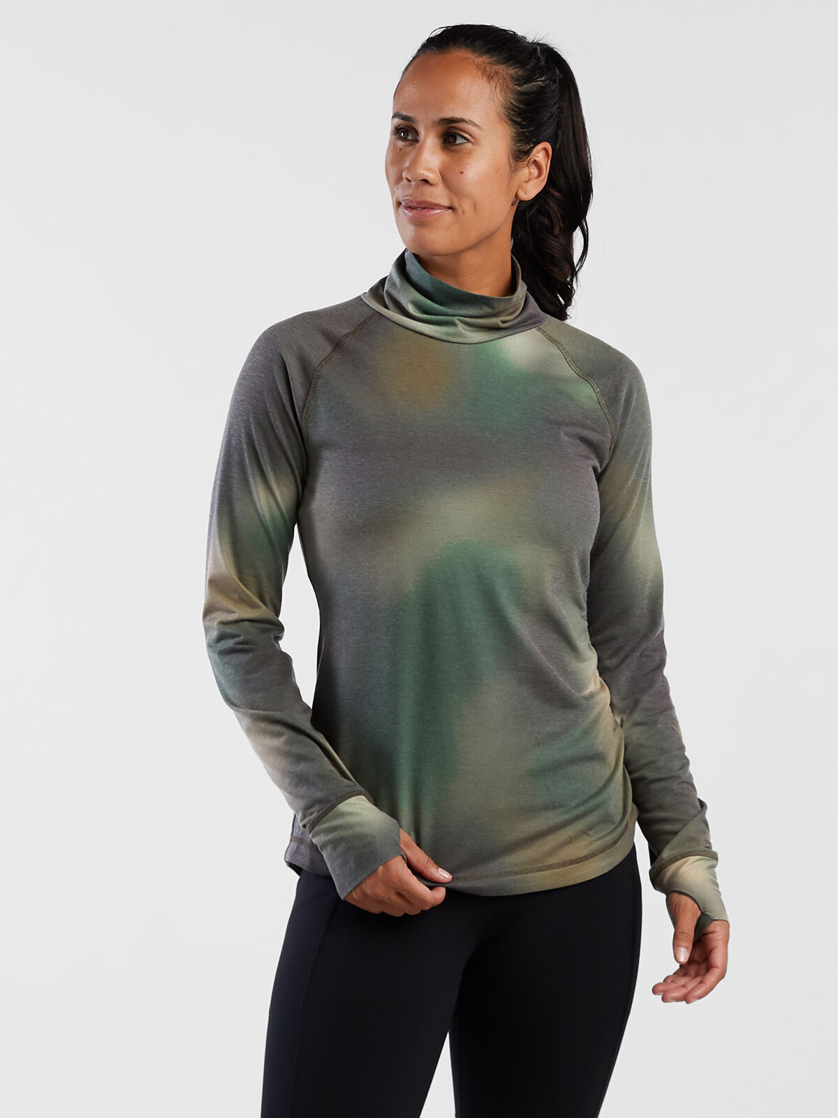 【HI FI FNK】Layered Turtleneck Longsleeve ClimateRight by Cuddl Duds Stretch Fleece Women's Long