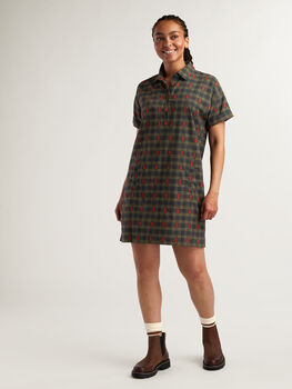 Plaiditude Short Sleeve Shirt Dress