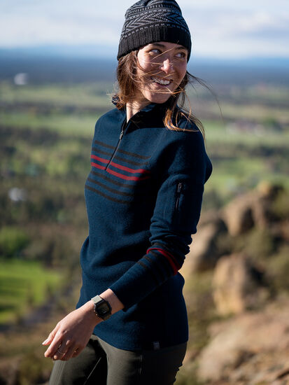 Super Power 1/4 Zip Sweater - Stripe, , model