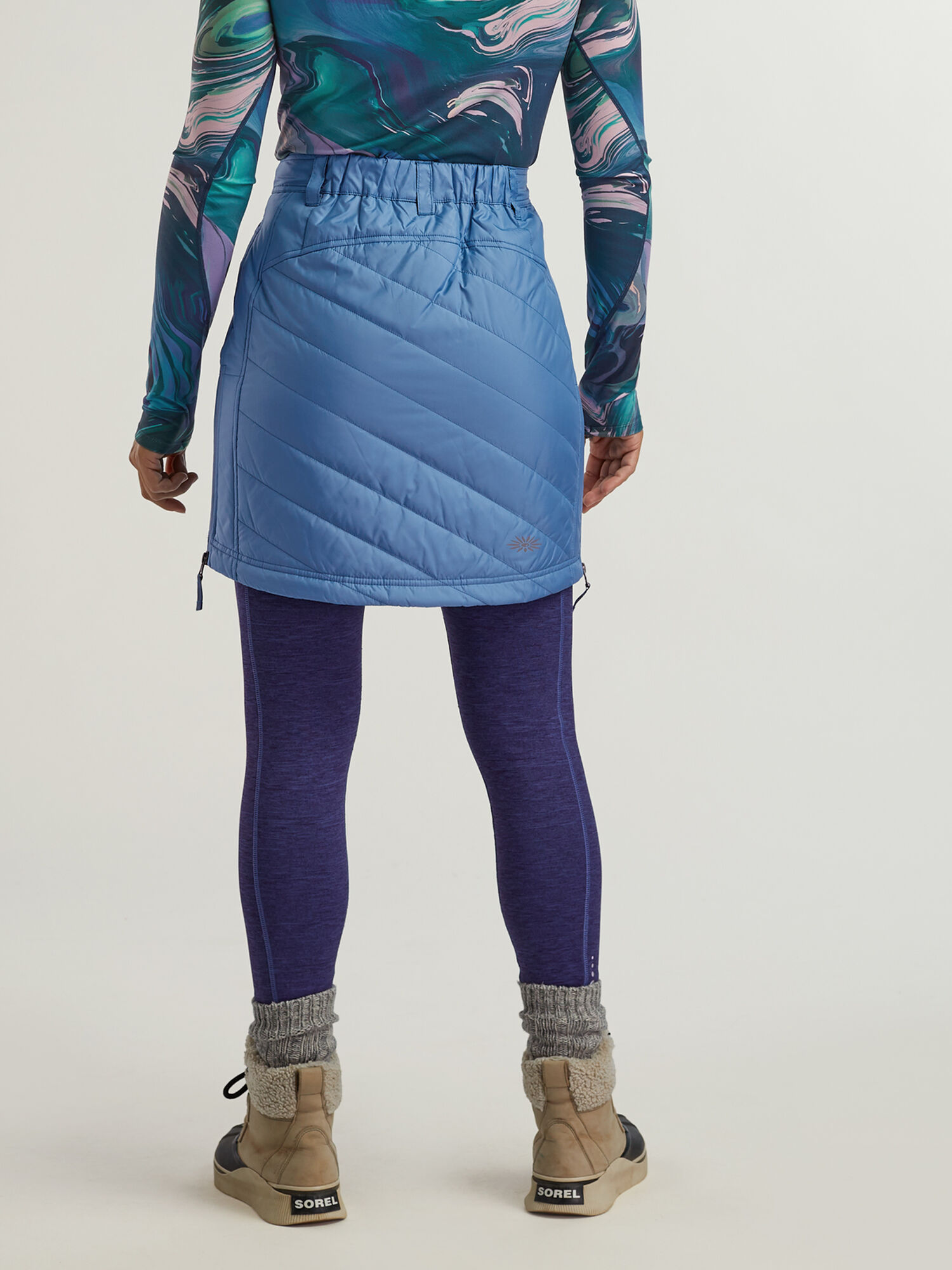 Bun Warmer Quilted Side Zip Midi Skirt, , original